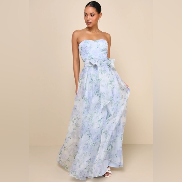 Lulus Dresses & Skirts - Lulu's Blue Strapless Gown for Weddings